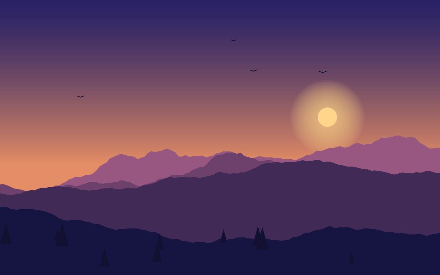 Illustrazione di un paesaggio